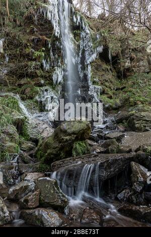 Mallyan Spout waterfall in winter Stock Photo