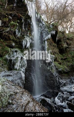 Mallyan Spout waterfall in winter Stock Photo