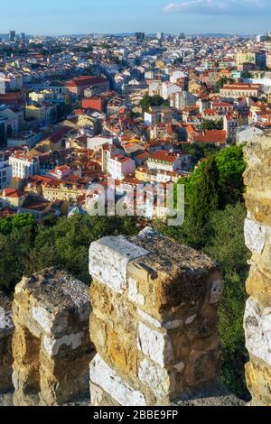 Lisbon, Portugal.  View of the city from Castelo de Sao Jorge. Stock Photo