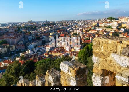 Lisbon, Portugal.  View of the city from Castelo de Sao Jorge. Stock Photo