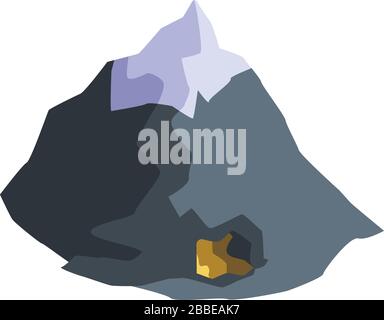 Stone age mountains icon, isometric style Stock Vector