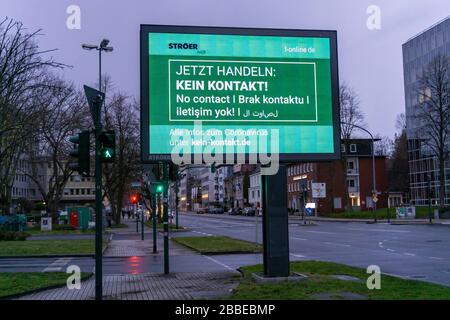 Call to keep distance, advertising campaign of the outdoor advertising company Stršer and t-online, LED Roadside Screen, digital advertising monitors, Stock Photo