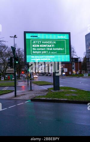 Call to keep distance, advertising campaign of the outdoor advertising company Stršer and t-online, LED Roadside Screen, digital advertising monitors, Stock Photo