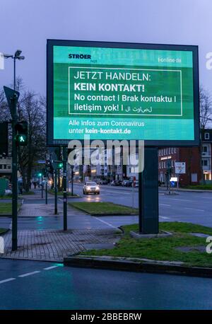 Call to keep distance, advertising campaign of the outdoor advertising company Stršer and t-online, LED Roadside Screen, digital advertising monitors, Stock Photo