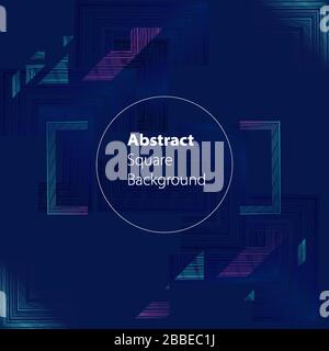 Abstract dark background with geometry square design elements Stock Vector