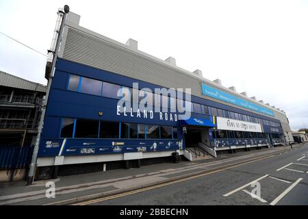 A general view outside Elland Road Stadium as the UK continues in lockdown to help curb the spread of the coronavirus. Stock Photo