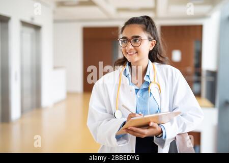 Young female doctor in a hospital Stock Photo