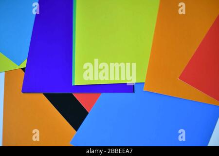Bright Background From Multicolored  Sheets Of Colorful Paper Stock Photo