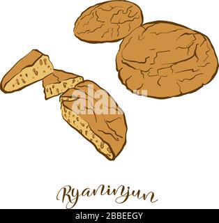 Colored sketches of Beer bread bread. Vector drawing of yeast bread ...