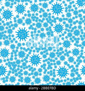 Stop Pandemic Novel Coronavirus Sign Isolated on White Background. Seamless Pattern Stock Vector