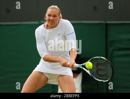 Germany's Angelique Kerber in action against Estonia's Kaia Kanepi Stock Photo