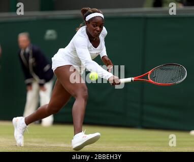 USA's Sloane Stephens in action against France's Marion Bartoli Stock Photo