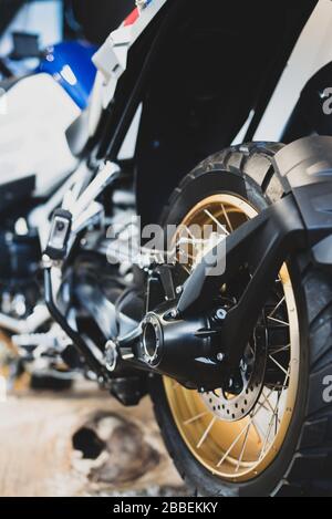 Cutout of a motorcycle, motorcycle and motorcycle parts Stock Photo