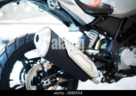 Cutout of a motorcycle, motorcycle and motorcycle parts Stock Photo