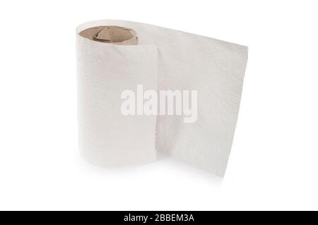 Studio shot of an empty toilet roll cut out against a white background Stock Photo