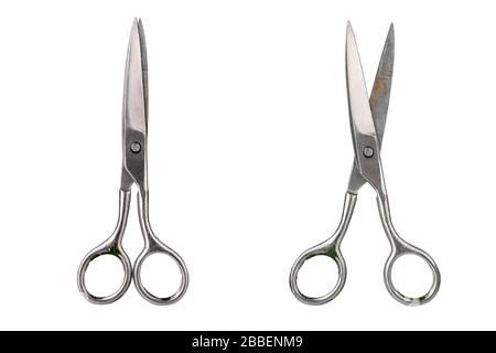 Metal Cutting Scissors on gray background. Close-up Stock Photo - Alamy