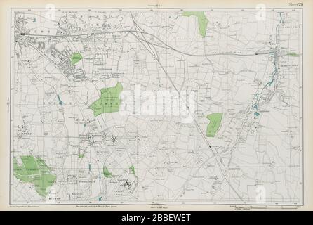 BROMLEY & ORPINGTON Hayes Petts Wood Keston St Paul's Mary Cray. BACON  1913 map Stock Photo