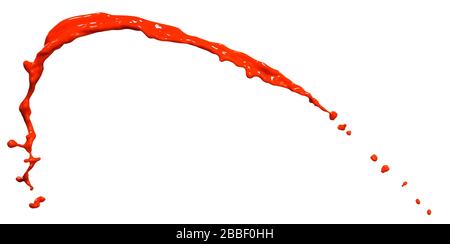 splendid red paint splash isolated on white background Stock Photo