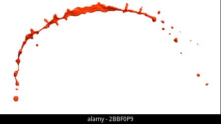 splendid red paint splash isolated on white background Stock Photo