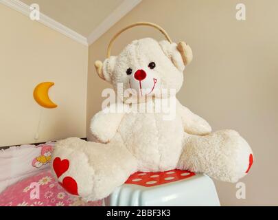Tedy Bear. Playmate for kids and cute smiling friendly bear. Stock Photo