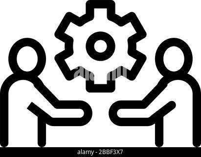 partnership solutions icon vector outline illustration Stock Vector