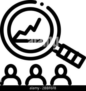study on upward profit growth icon vector outline illustration Stock Vector