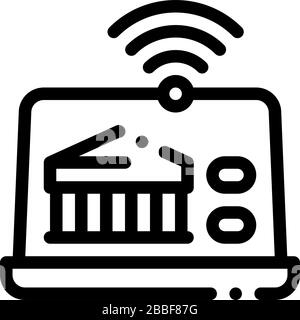 wi-fi distribution through device icon vector outline illustration Stock Vector