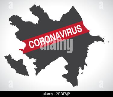 Azerbaijan map with Coronavirus warning illustration Stock Vector