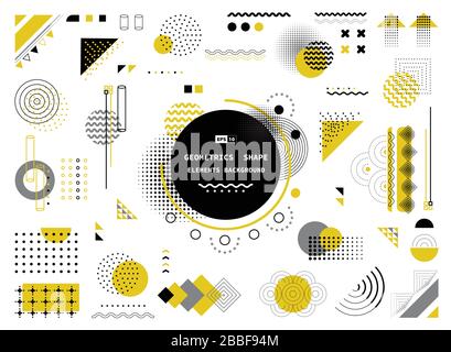 Abstract yellow gray and black geometric shape of modern elements cover design. Use for poster, artwork, template design, ad, print. illustration Stock Vector
