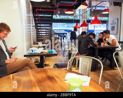 Leon british naturally and healthy fast food at Tottenham Court Road - London Stock Photo