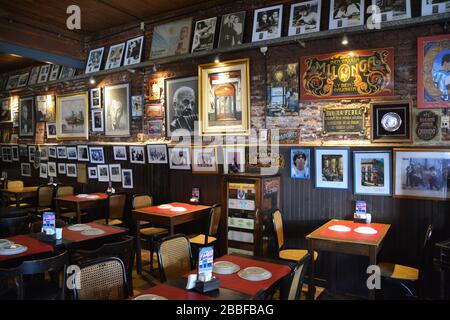 interior view of the most traditional bar in the area of La Boca; bar la perla Stock Photo