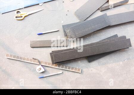 Cutting and grinding concrete or metal using a cut-off saw Stock Photo