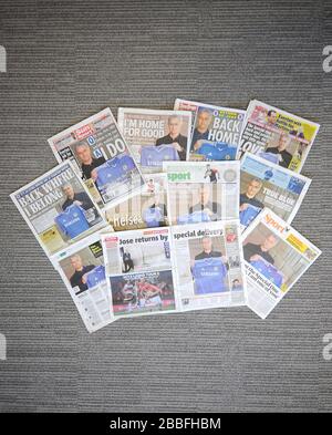 A clean sweep for Press Association photographer Andrew Matthews with exclusive coverage of Jose Mourinho's return to Chelsea Stock Photo