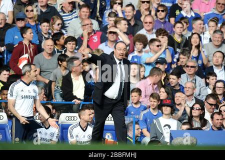 Chelsea manager Rafael Benitez on the touchline Stock Photo