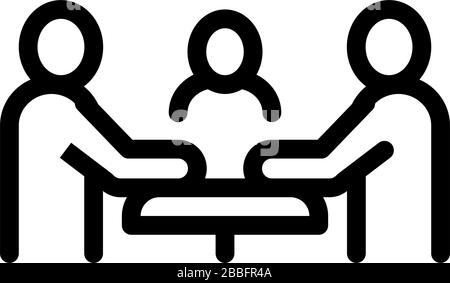 third party discussion icon vector outline illustration Stock Vector