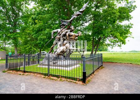 North Carolina  monument Gettysburg National Civil War Battlefield Military Park Pennsylvania PA Stock Photo