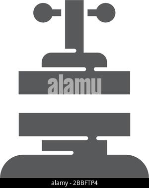 Manual press machine vector icon symbol tools isolated on white background Stock Vector