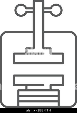 Manual press machine vector icon symbol tools isolated on white background Stock Vector