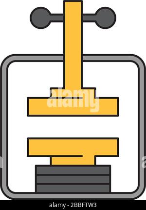 Manual press machine vector icon symbol tools isolated on white background Stock Vector