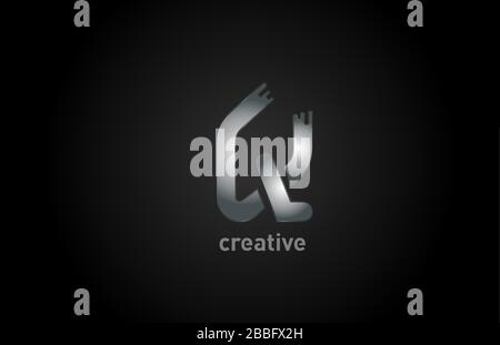 Q silver metal alphabet letter logo design icon for business and company Stock Vector