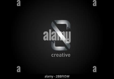 S silver metal alphabet letter logo design icon for business and company Stock Vector