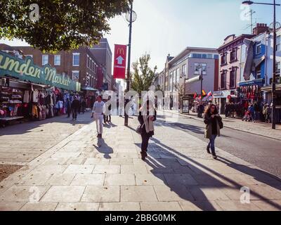 Camden Market/Camden Lock, a pedestrian-only road and large retail markets located in Camden - London Stock Photo