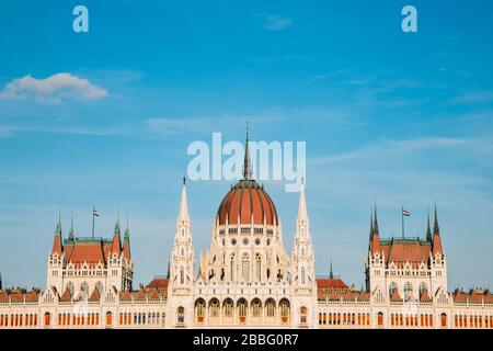 Hungarian Parliament Building in Budapest, Hungary Stock Photo