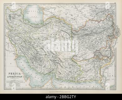 SOUTHWEST ASIA Baluchistan Iran Persia Afghanistan JOHNSTON 1901 old map Stock Photo