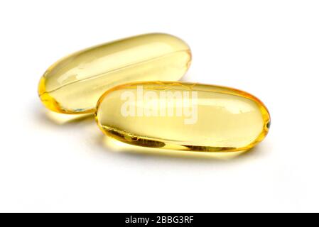 Evening primrose oil capsules Stock Photo