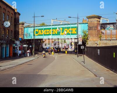 Camden Market/Camden Lock, a pedestrian-only road and large retail markets located in Camden - London Stock Photo