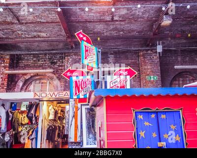 Camden Market/Camden Lock, a pedestrian-only road and large retail markets located in Camden - London Stock Photo