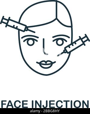 Face Injection icon from plastic surgery collection. Simple line element Face Injection symbol for templates, web design and infographics Stock Vector