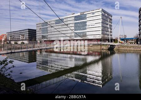 Mitsubishi Hitachi Power Office in Duisburg inner harbor Stock Photo