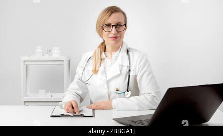 Female doctor in office portrait Stock Photo
